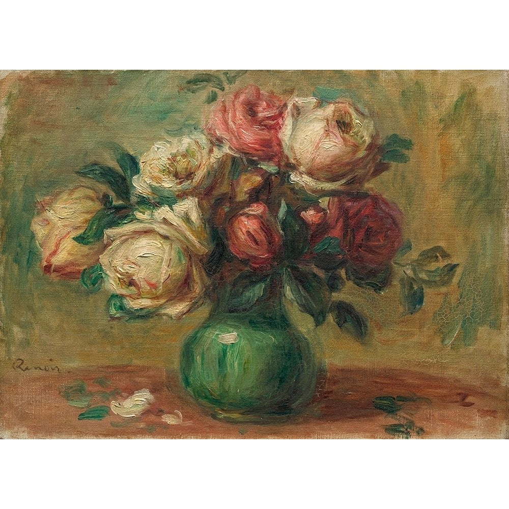 Roses in a Vase Poster Print by Pierre-Auguste Renoir 50465 Image 1