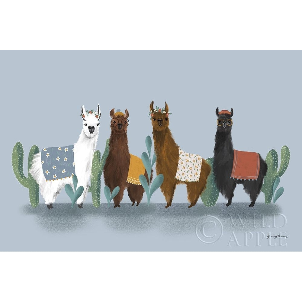 Delightful Alpacas V Poster Print by Becky Thorns Image 1