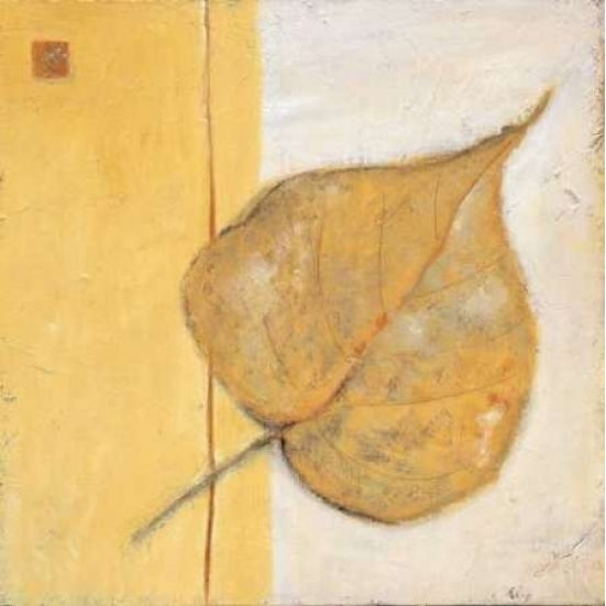 Leaf Impression - Ochre Poster Print by Ursula Salemink-Roos Image 2