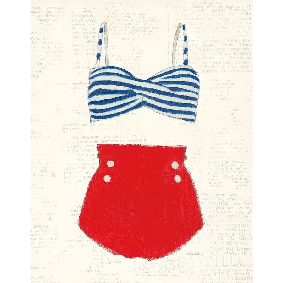 Retro Swimwear IV Newsprint Poster Print by Emily Adams Image 1