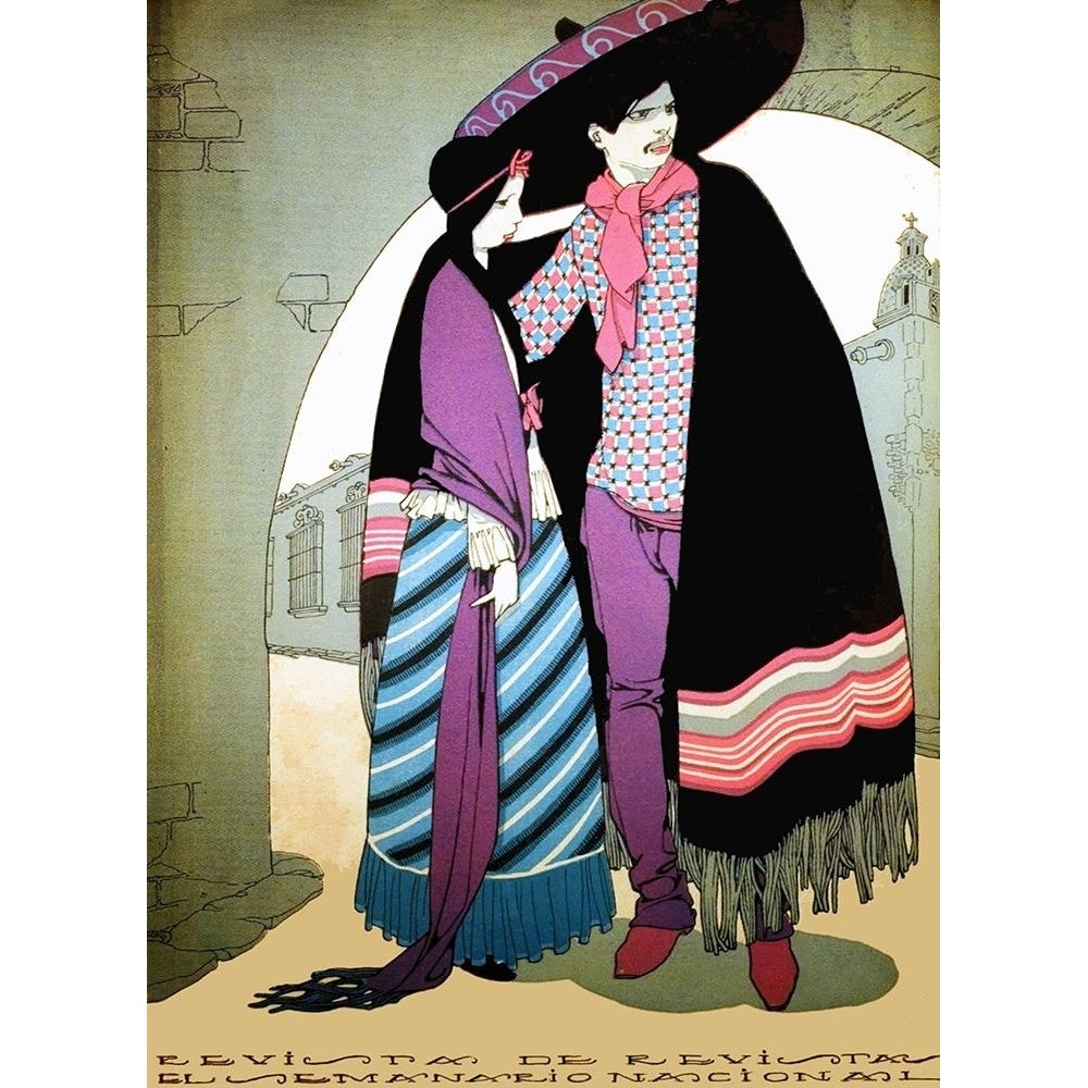 Mexican Magazine Cover 1920 Couple Poster Print by Ernesto Garcia Cabral 56016 Image 1