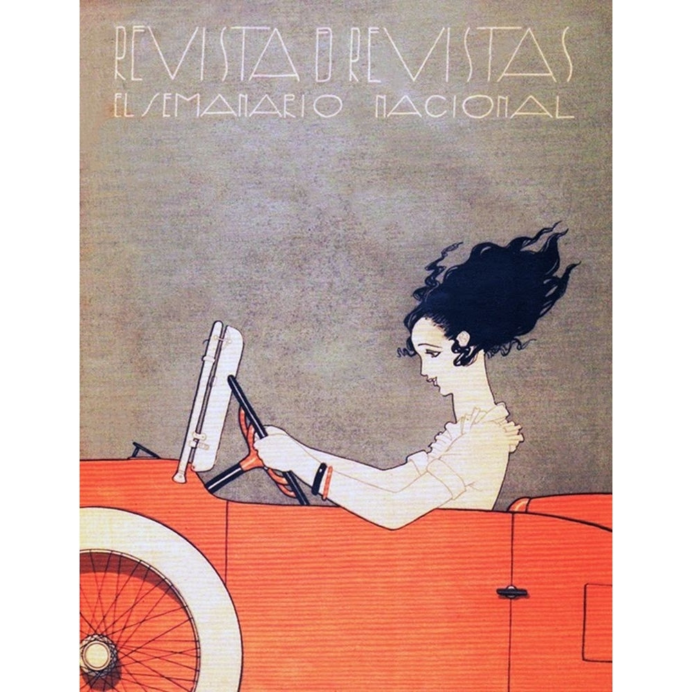 Mexican Magazine Cover 1920 Woman in Car Poster Print by Ernesto Garcia Cabral 56015 Image 1