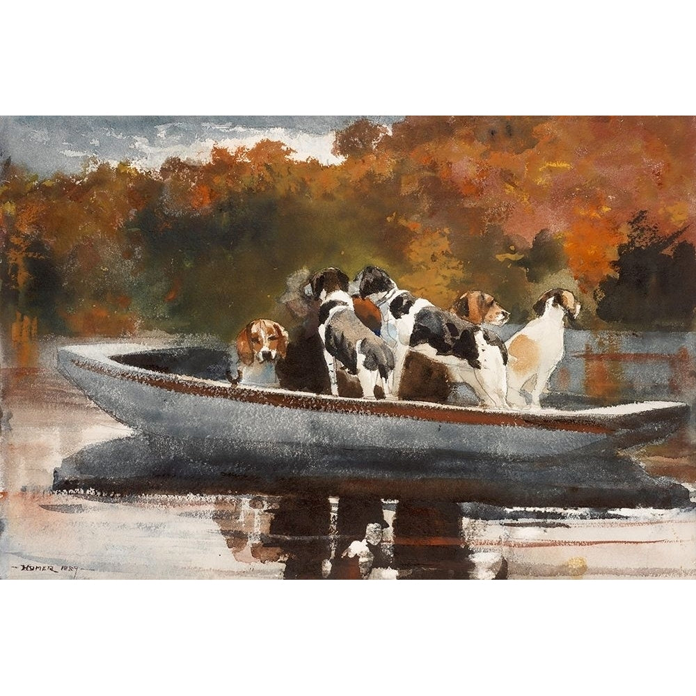 Hunting Dogs in Boat_ Poster Print by Winslow Homer 56221 Image 1