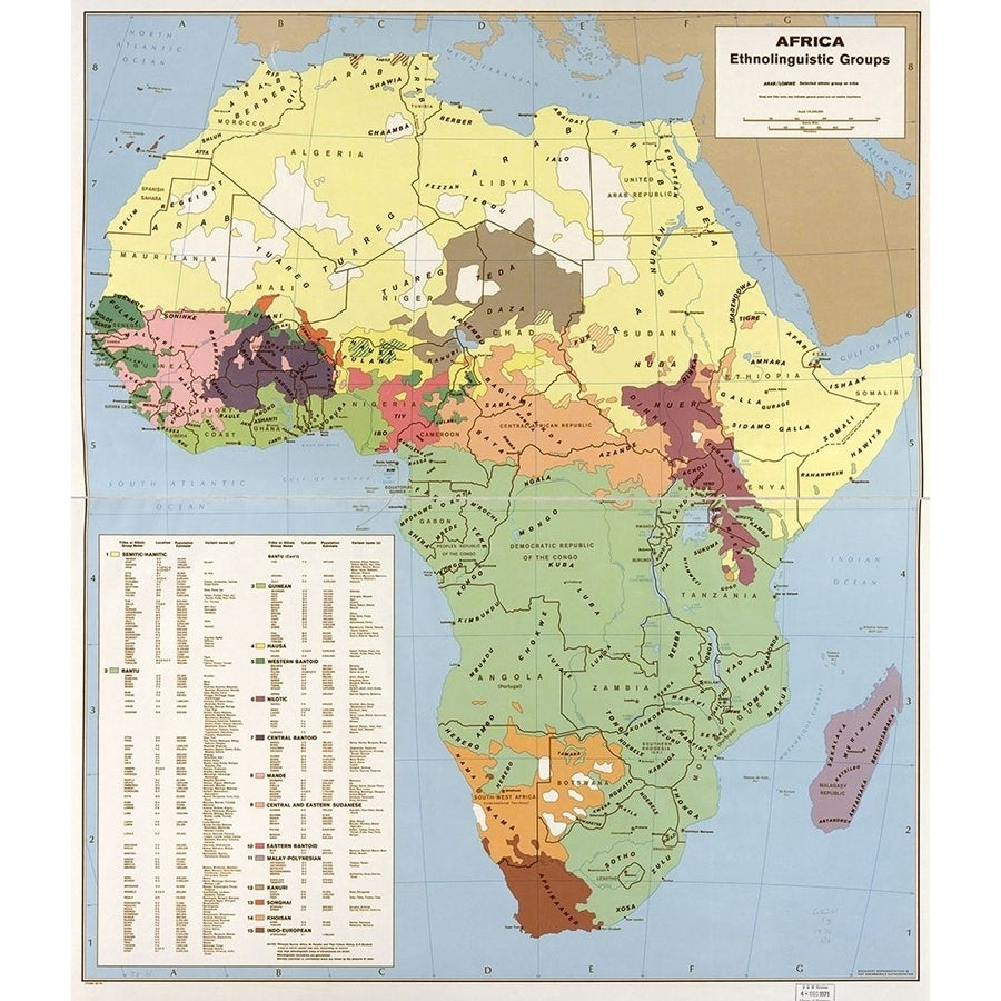 Ethnolinguisitic Map of Africa by CIA Image 1