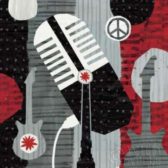 Rock N Roll Mic Poster Print by Michael Mullan Image 1