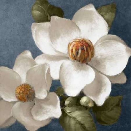 Magnolias on Blue II Poster Print by Lanie Loreth Image 1