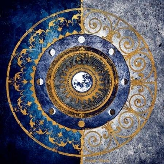 Gold and Sapphire Moon Dial I Poster Print by Michael Marcon Image 1