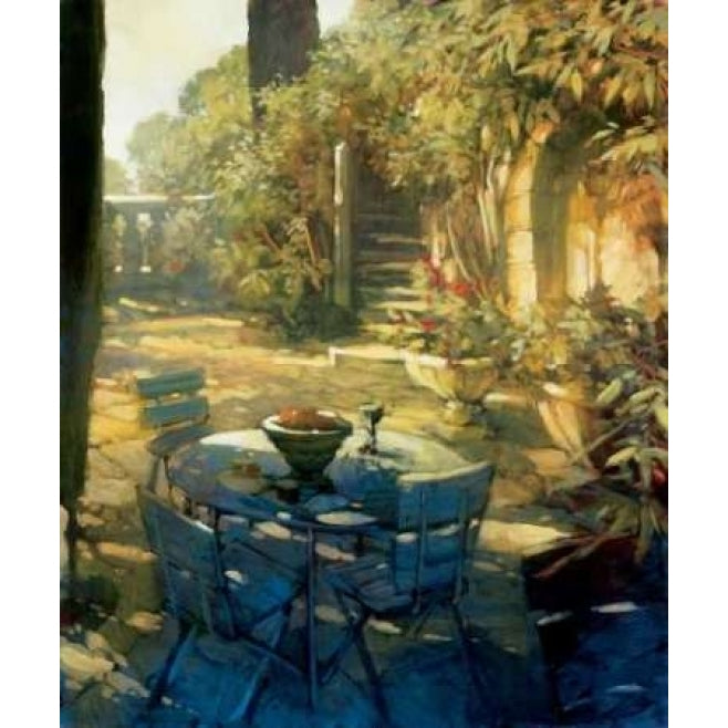 Sunlit Terrace Crillon le Brave Poster Print by Philip Craig Image 1