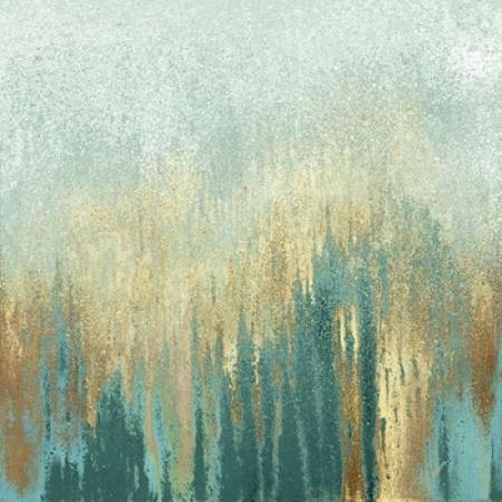 Teal Woods in Gold I Poster Print by Roberto Gonzalez Image 1