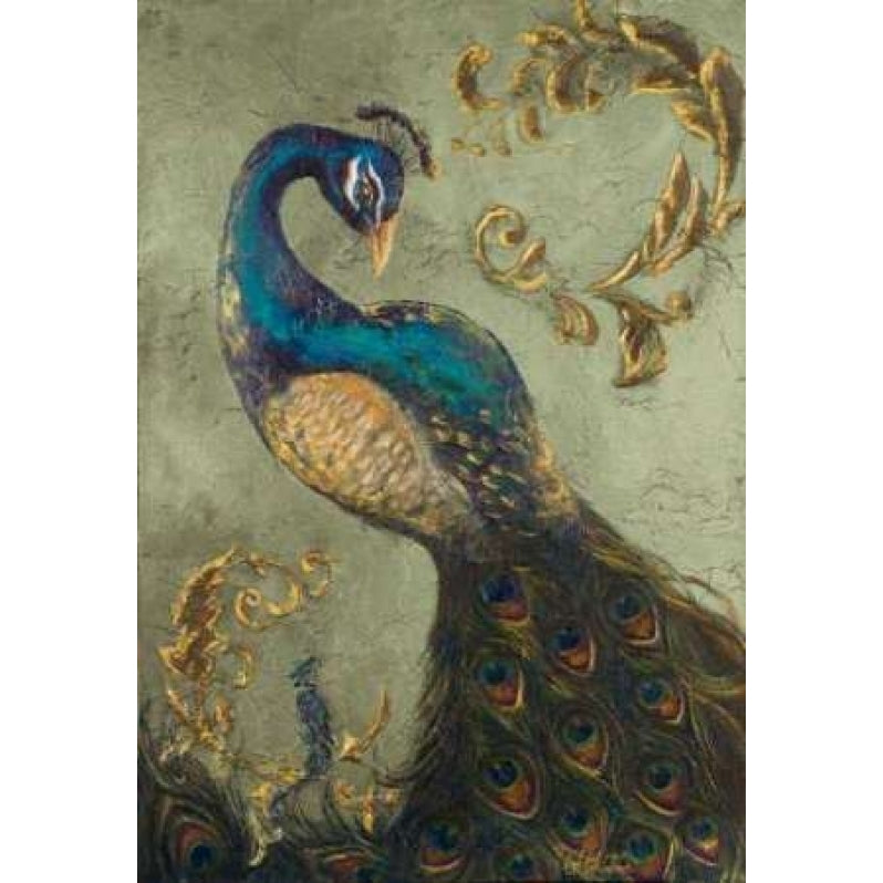 Peacock on Sage II Poster Print by Tiffany Hakimipour Image 1