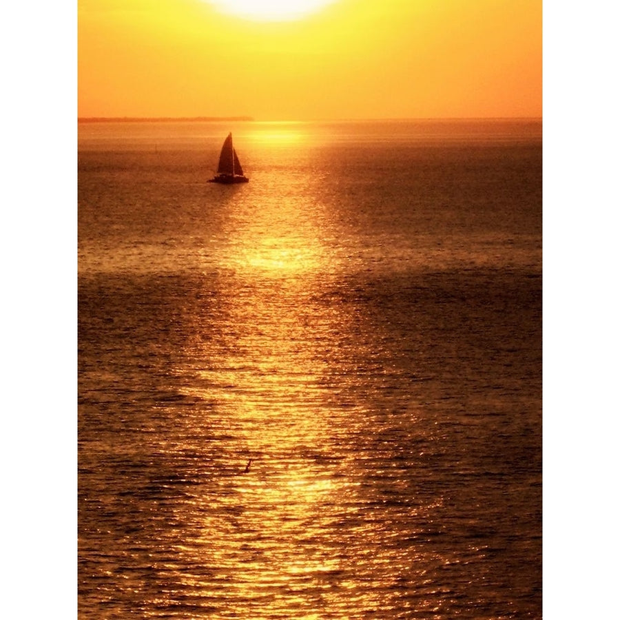 Sailboat at Sunset I Poster Print by Kathy Mansfield Image 1