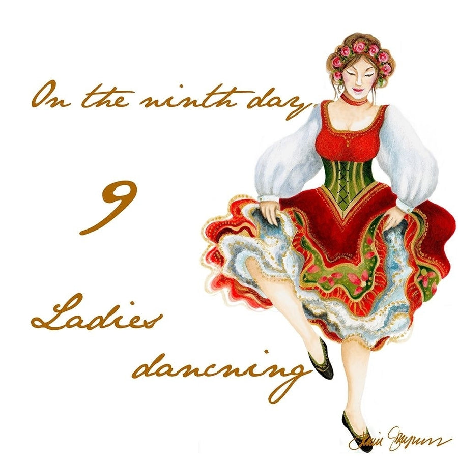 Nine Ladies Dancing Poster Print by Janice Gaynor Image 1