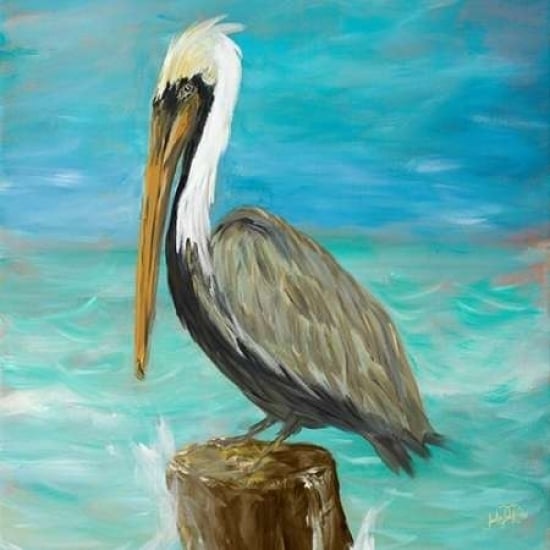 Pelicans on Post I Poster Print by Julie DeRice Image 2