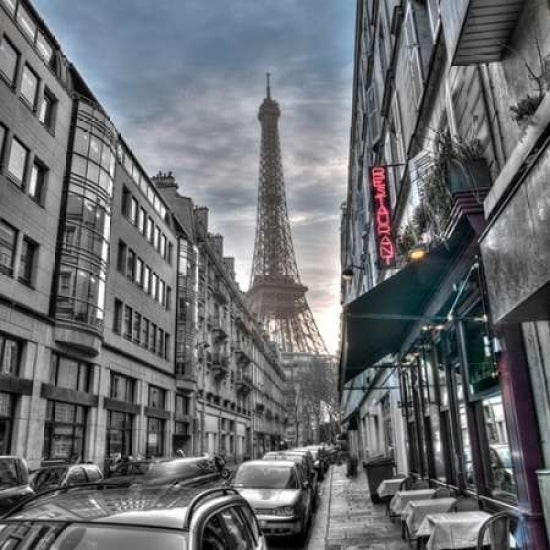 Eiffel tower from city street Paris France Poster Print by Assaf Frank Image 1