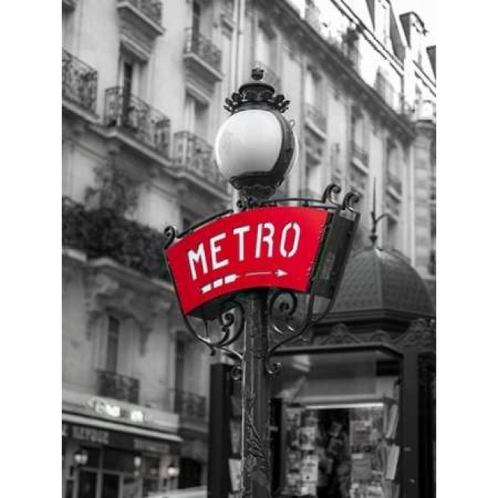 Metro sign post Montmarte Paris Poster Print by Assaf Frank Image 1