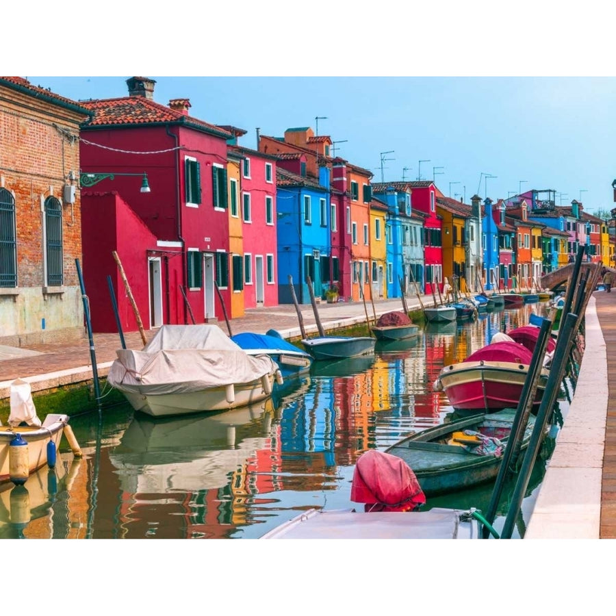 Multi-Coloured houses next to a canal Burano Italy Poster Print by Assaf Frank Image 1