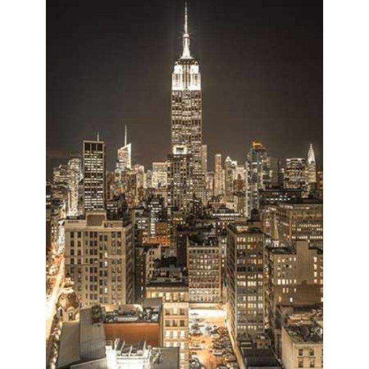 Illuminated Manhattan skyline at twilight - York City Poster Print by Assaf Frank Image 1