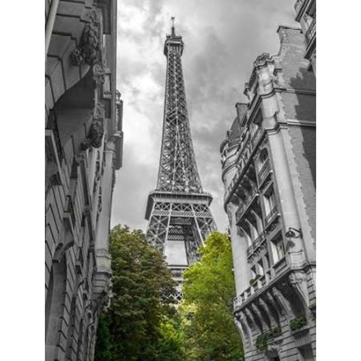 View of Eiffel Tower from a narrow street in Paris France Poster Print by Assaf Frank Image 1