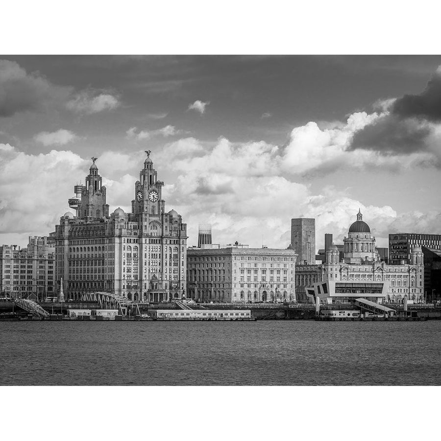 Liverpool city skyline across the River Mersey UK FTBR-1870 Poster Print by Assaf Frank Image 1