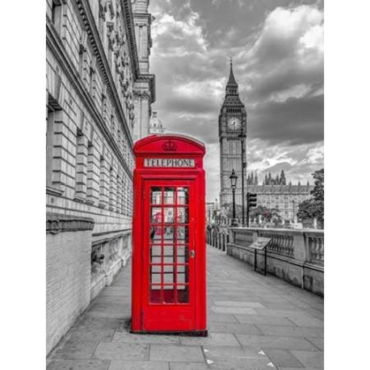 Telephone booth with Big Ben London UK Poster Print by Assaf Frank Image 1