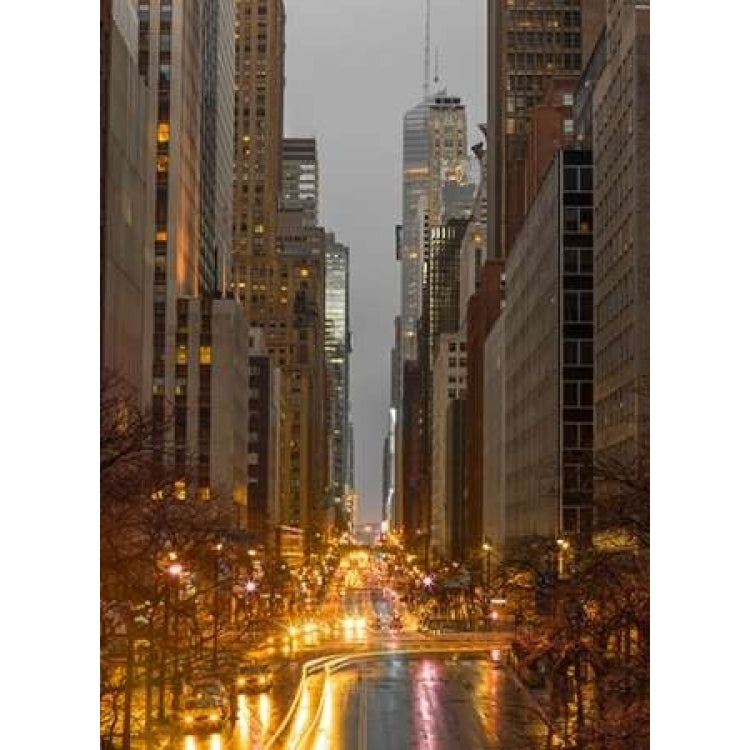 Evening view of streets of Manhattan York City Poster Print by Assaf Frank Image 1