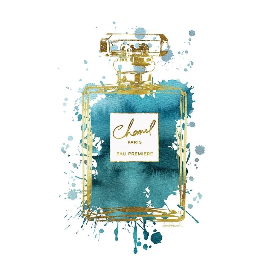 Perfume Bottle Deep Teal Poster Print by Amanda Greenwood AGD115325 Image 1