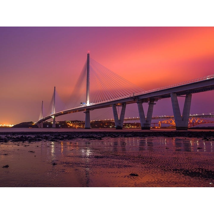 Queensferry Crossing At Night Scotland Poster Print by Assaf Frank Image 2