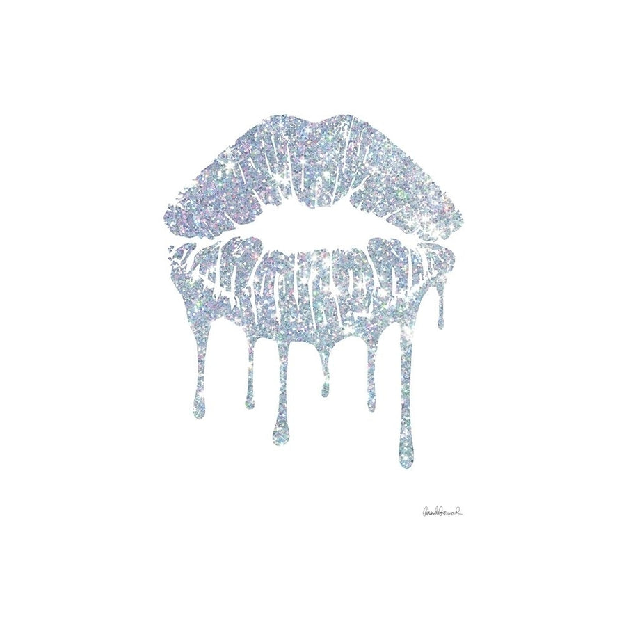 Glitter Lip Silver Poster Print by Amanda Greenwood AGD115776 Image 1