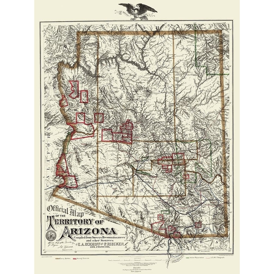 Arizona Territory - Eckhoff 1880 Poster Print by Eckhoff Eckhoff AZZZ0018 Image 1