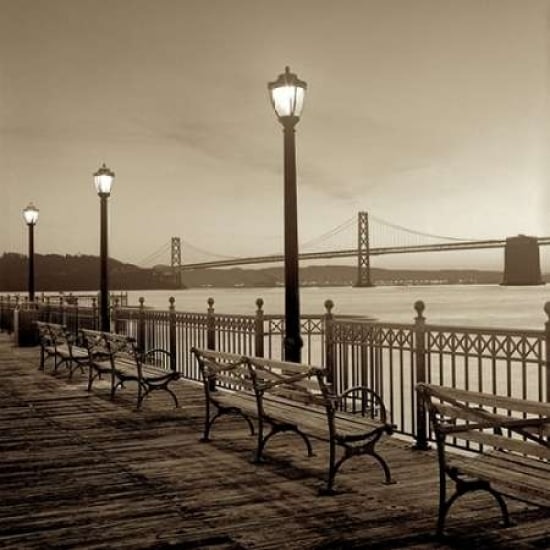 San Francisco Bay Bridge at Dusk Poster Print by Alan Blaustein Image 1