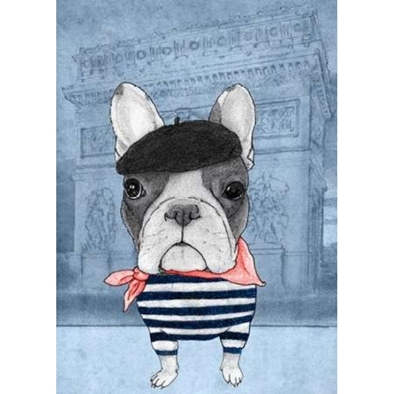 French Bulldog with Arc de Triomphe Poster Print by Barruf Image 1