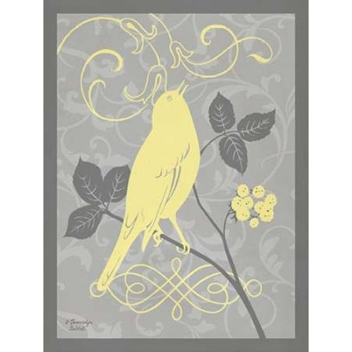 Grey and Yellow Bird III Poster Print by Gwendolyn Babbitt Image 2