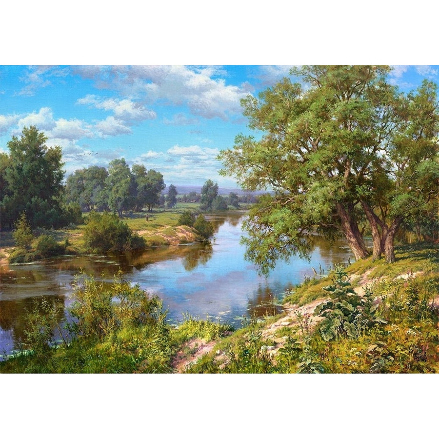 Landscape with river Poster Print by Sergej Basov Image 1