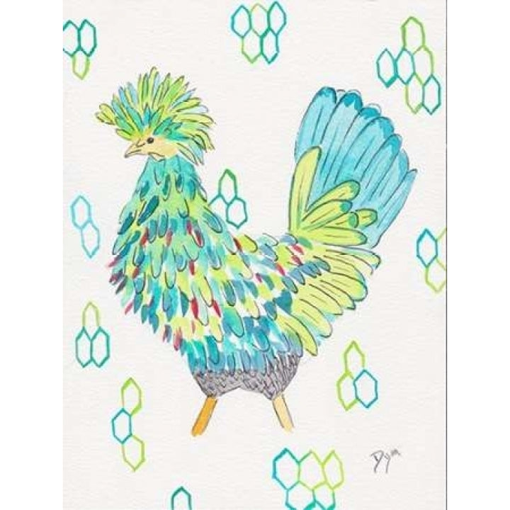 Funky Chicken 2 Poster Print by Beverly Dyer BDRC134B Image 1