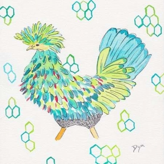 Funky Chicken Squared 2 Poster Print by Beverly Dyer BDSQ047B Image 2