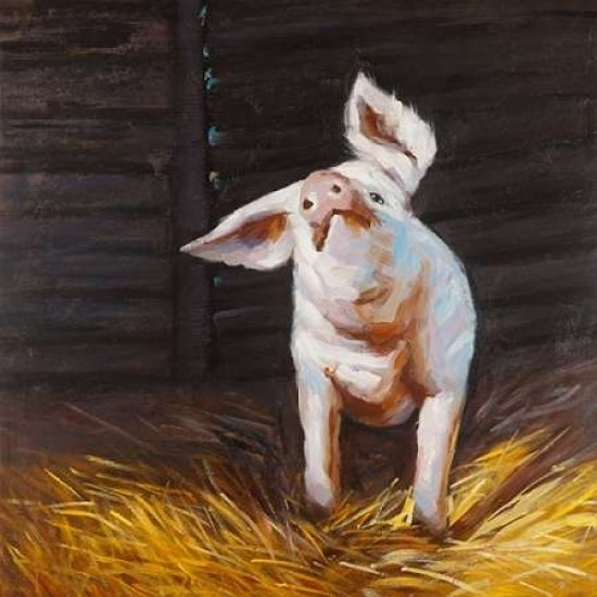 Happy Pig Poster Print by Atelier B Art Studio Image 1