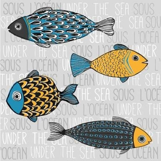 Illustration of Nautical Fishs Poster Print by Atelier B Art Studio Image 1