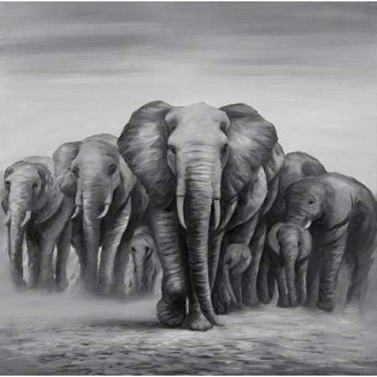 Herd Elephants Poster Print by Atelier B Art Studio Image 1