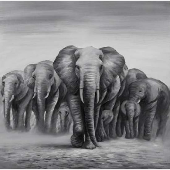 Herd Elephants Poster Print by Atelier B Art Studio Image 2