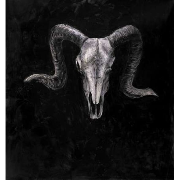 Ram Skull Grunge Style Poster Print by Atelier B Art Studio Image 1