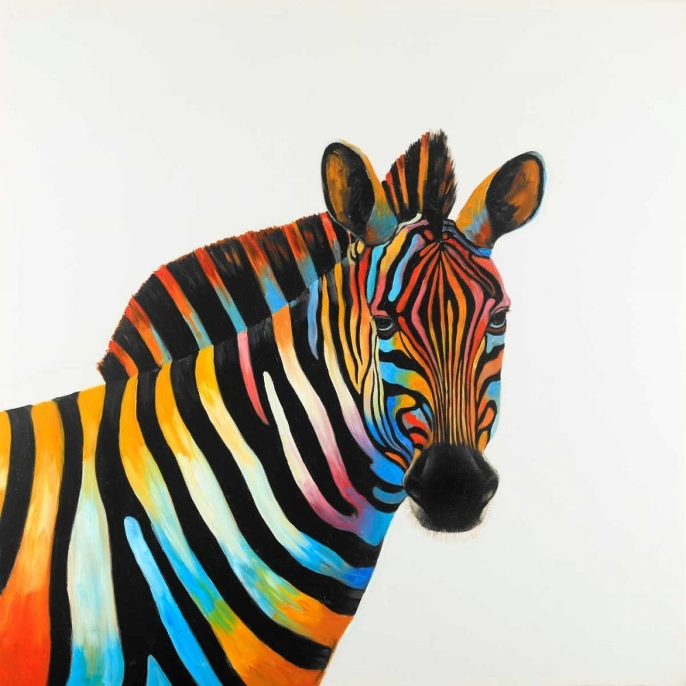 Colorful Profil View of Zebra Poster Print by Atelier B Art Studio Image 1