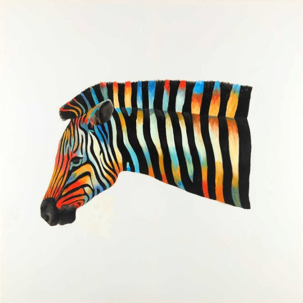 Colorful Zebra Poster Print by Atelier B Art Studio Image 1