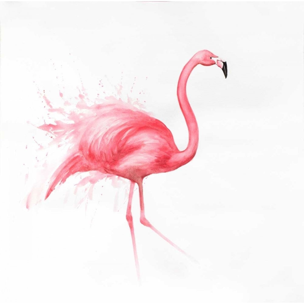 Pink Flamingo Watercolor Poster Print by Atelier B Art Studio Image 1