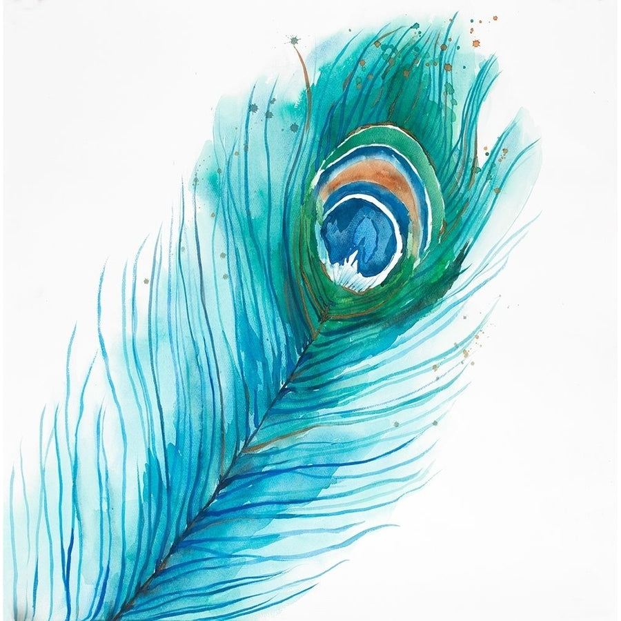 Long Peacock Feather Poster Print by Atelier B Art Studio Image 1