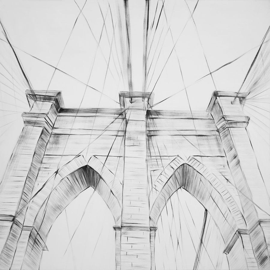 BROOKLYN BRIDGE SKETCH Poster Print by Atelier B Art Studio Image 1