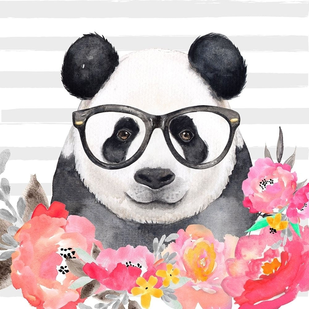 PANDA WITH GLASSES Poster Print by Atelier B Art Studio Image 1