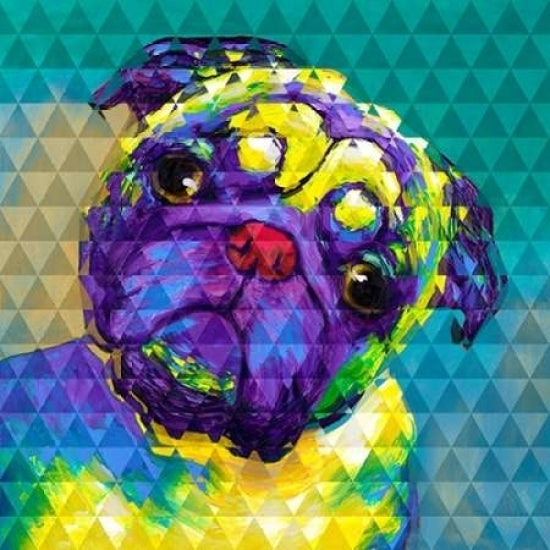 Geometric Curious Pug Poster Print by Atelier B Art Studio Image 2