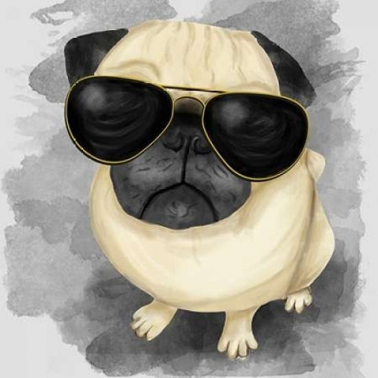 Pug with Sunglasses Poster Print by Atelier B Art Studio Image 2