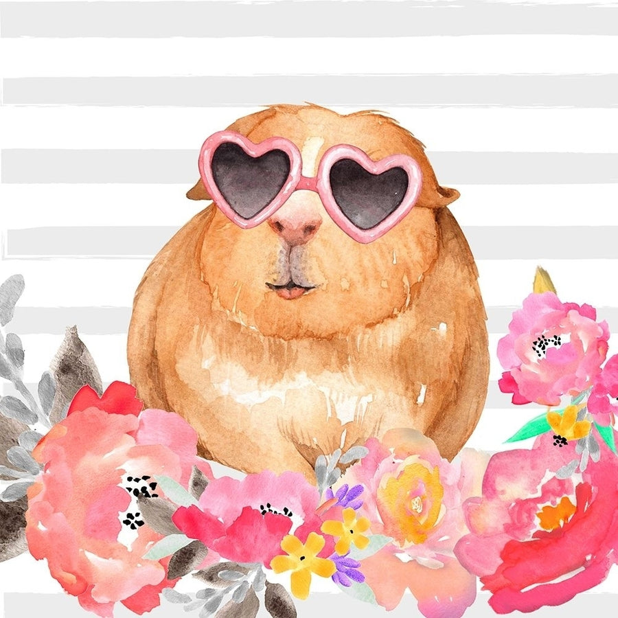 GUINEA PIG WITH GLASSES Poster Print by Atelier B Art Studio Image 1