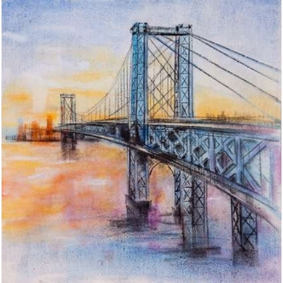 Abstract Brooklyn Bridge Poster Print by Atelier B Art Studio Image 1